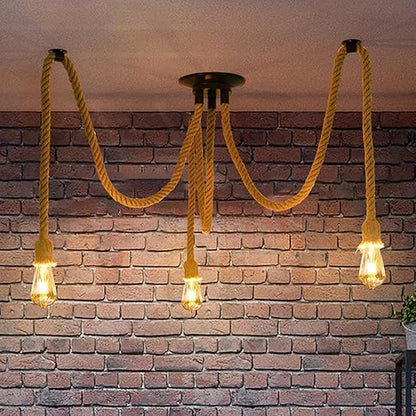 6-Head Spider Chandelier Pendant Light. Adjustable Industrial Ceiling Lamp