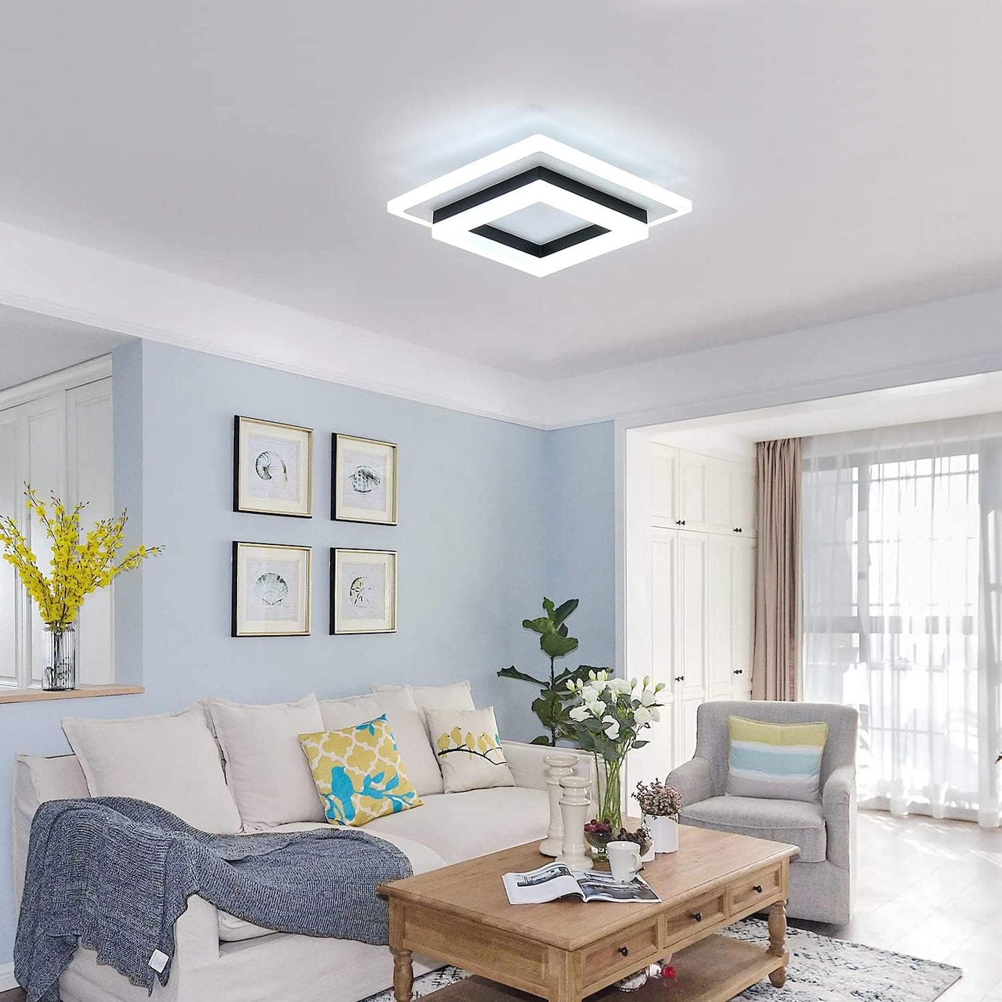 Ceiling Light. 24W Modern Ceiling Lamp. LED Ceiling Lights for Bedroom Hallway Office Kitchen Living Room. Cold White