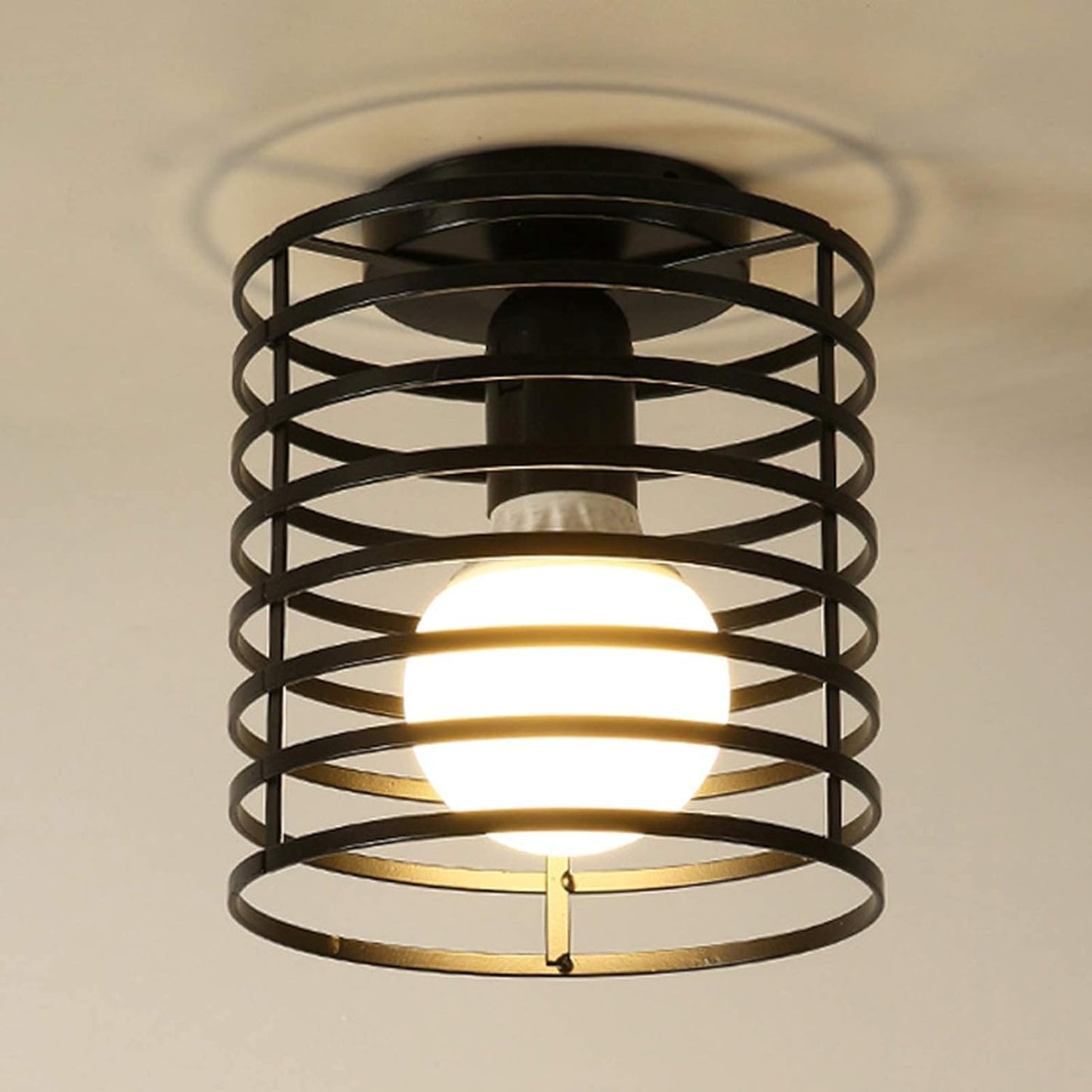Vintage Basket Cage Metal Ceiling Light
