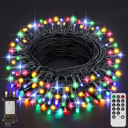 29.2M 220 LED Plug-in Fairy String Lights – Warm White. Remote. 8 Modes