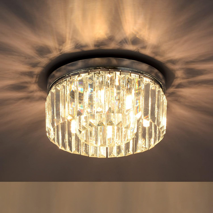Modern Crystal Chandeliers Ceiling Light. 3-Lights Crystal Ceiling Lights Living Room. Black Semi Flush Ceilings Light Fittings for Hallway