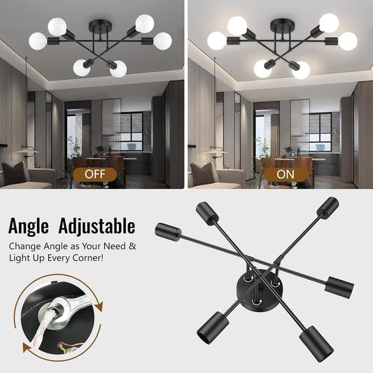 Clerance Sale - Modern Ceiling Light. 6 Lights Chandelier Ceiling Light for Living Room. Bedroom. Kitchen