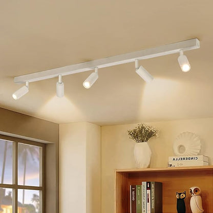 Black 5-Way Ceiling Spotlight with Adjustable Rotatable LED Lights