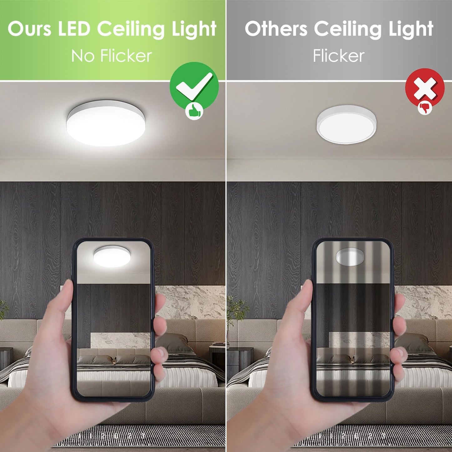 Bathroom Lights Ceiling. 18W Ceiling Lights 6000K Daylight White.120W Equivalent. Led Ceiling Light for Living Room. and More