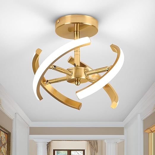 Curved LED Ceiling Light – 22W Cool White. Silver