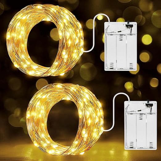 10m 100 LED Copper Fairy Lights – Warm White Battery String Lights