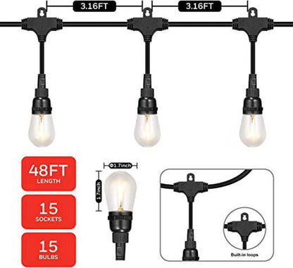 48FT LED Garden Festoon Lights