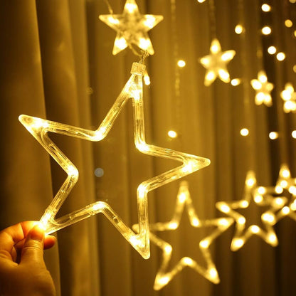 Christmas Window Star Lights. 30 LEDs Battery String Lights with Timer