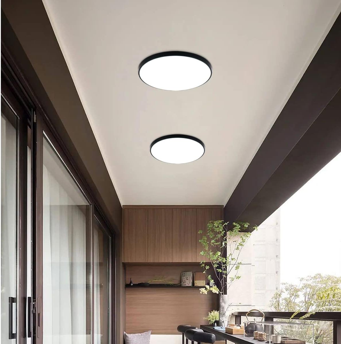 24W Round LED Flush Mount Ceiling Light. Acrylic Lamp Shade. Lighting Fixture for Bedroom Corridor Decoration