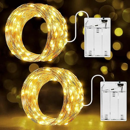 10m 100 LED Copper Fairy Lights – Warm White Battery String Lights