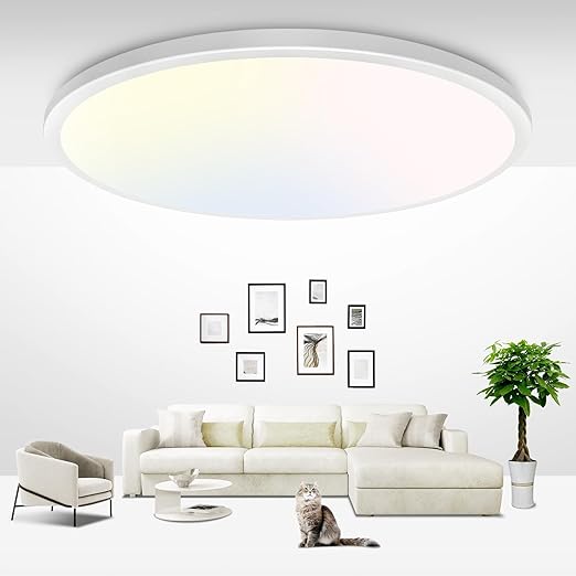 15W Flush Mount LED Ceiling Light – Brushed Nickel. 3 CCT
