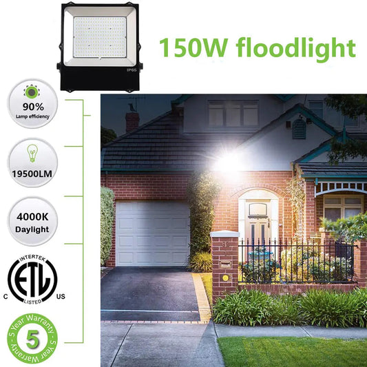 200W LED Flood Light - 28000LM 5000K Outdoor Commercial Floodlight - IP65 Waterproof Security & Area Lighting