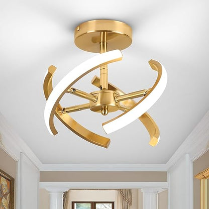 Curved LED Ceiling Light – 22W Cool White. Silver