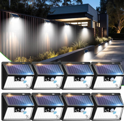 Outdoor Solar Security Lights with Motion Detection – Waterproof. 3 Adjustable Modes for Garden & Fence