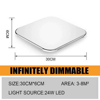 Modern 24W Dimmable LED Ceiling Light with Remote