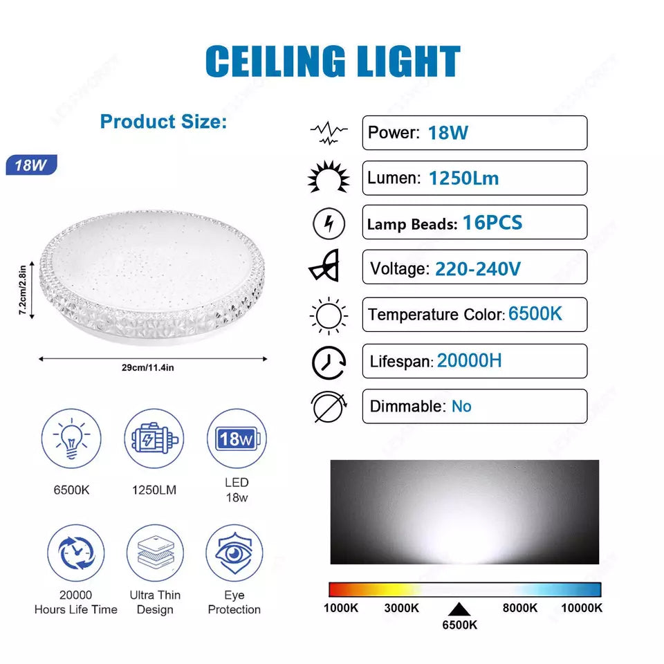 Modern Cool White LED Round Ceiling Light