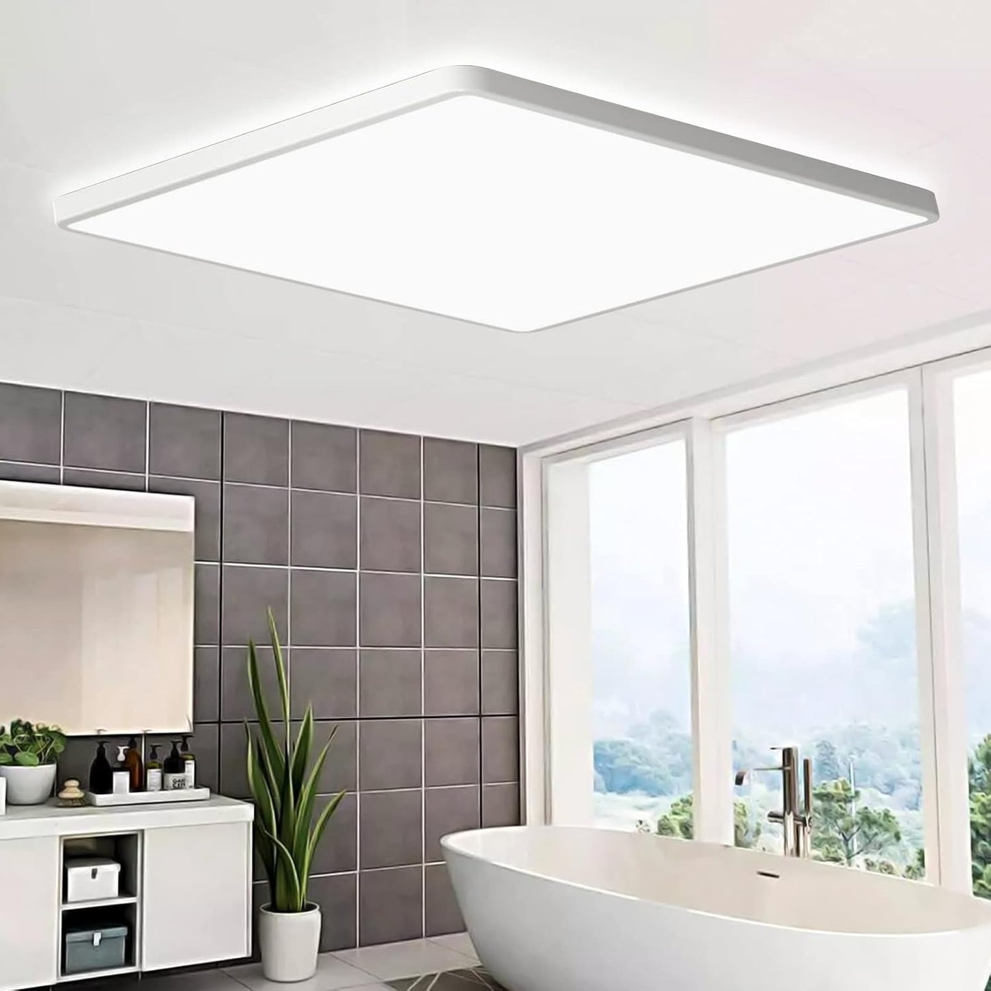 Flush Mount Square White LED Ceiling Light