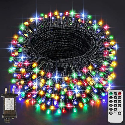 29.2M 220 LED Plug-in Fairy String Lights – Warm White. Remote. 8 Modes