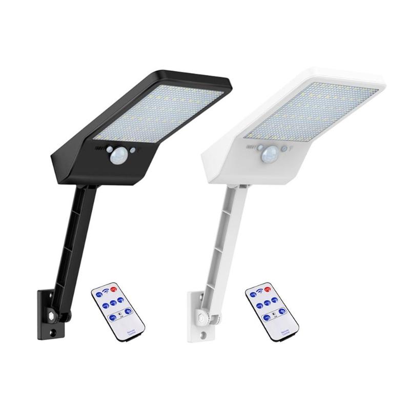 Lampadaire Solaire Noir/Blanc avec Télécomande