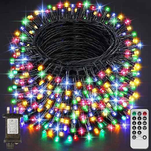 29.2M 220 LED Plug-in Fairy String Lights – Warm White. Remote. 8 Modes