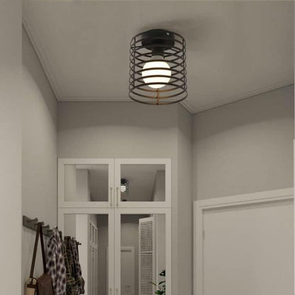 Vintage Basket Cage Metal Ceiling Light
