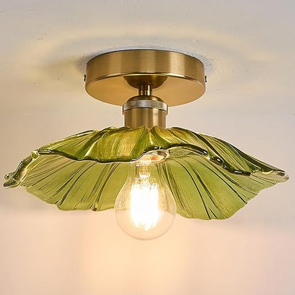 Flush Mount Ceiling Light with Clear Glass Shade. E27