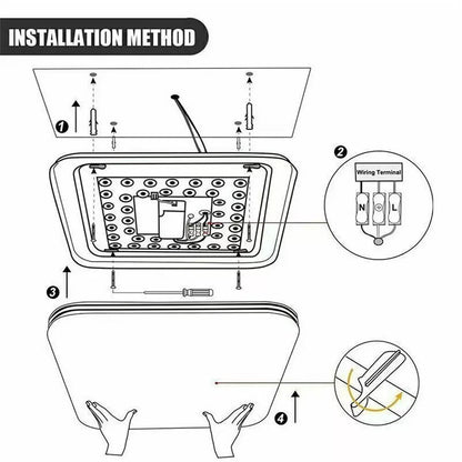 LED Ceiling Panel Light 12W-72W Modern Square Lamp