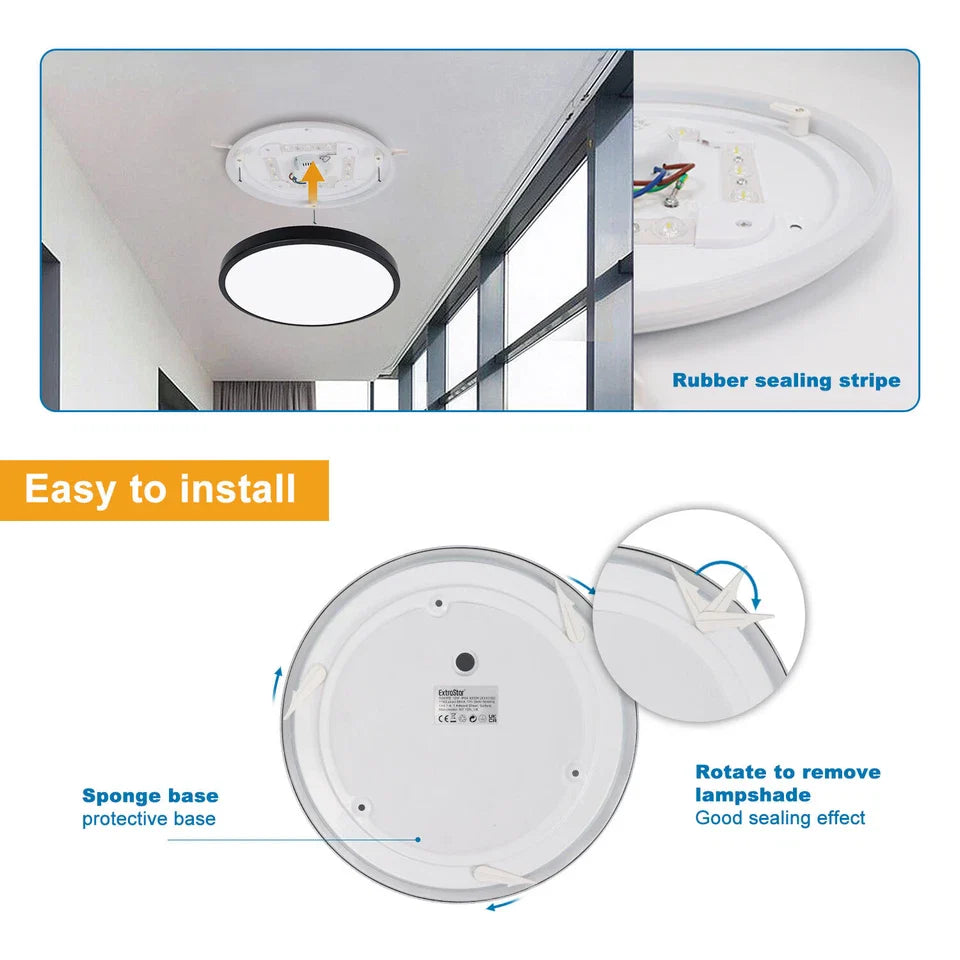 Modern Round LED Ceiling Light – 12W/18W. Waterproof. 6500K