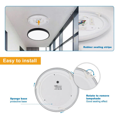 Modern Round LED Ceiling Light – 12W/18W. Waterproof. 6500K