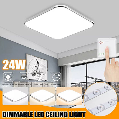 Modern 24W Dimmable LED Ceiling Light with Remote