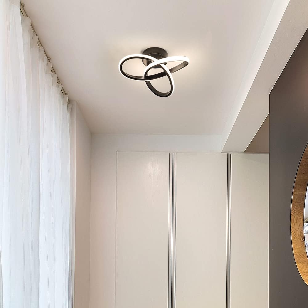 20W Dimmable LED Ceiling Light – Black Round Fixture Ø25cm