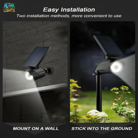 Outdoor Solar Motion Sensor Security Light – Waterproof LED Spotlight with 25ft Detection Range