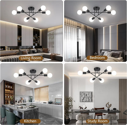 Clerance Sale - Modern Ceiling Light. 6 Lights Chandelier Ceiling Light for Living Room. Bedroom. Kitchen
