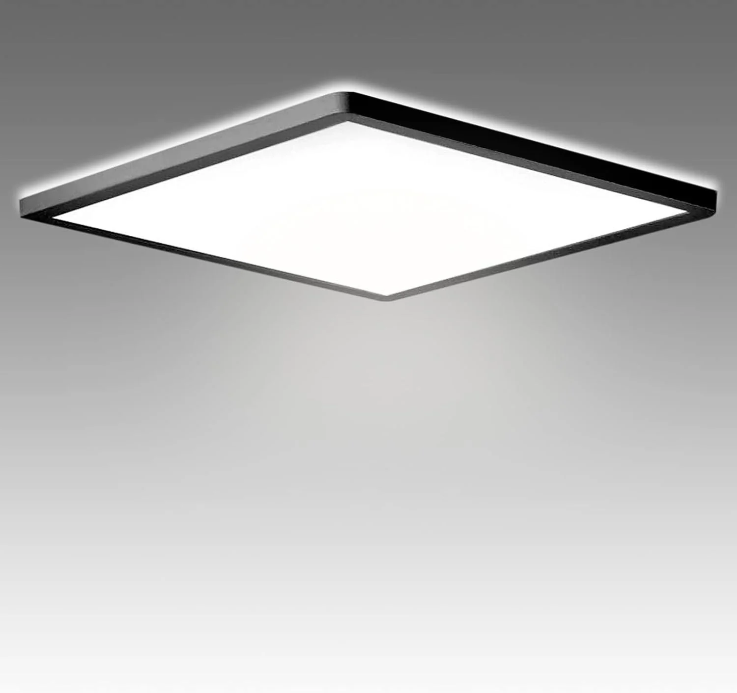 36W Square LED Ceiling Light. 3300LM. 5000K Daylight. IP44 Waterproof. Slim Black Design