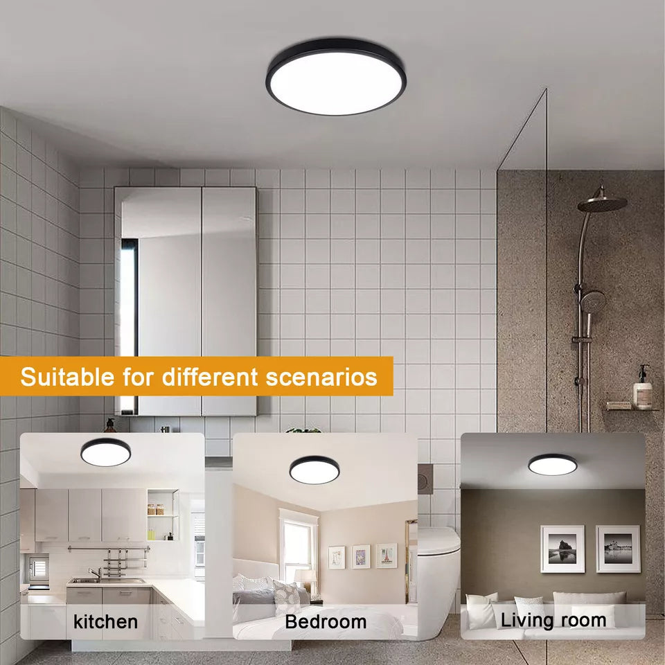 Modern Round LED Ceiling Light – 12W/18W. Waterproof. 6500K