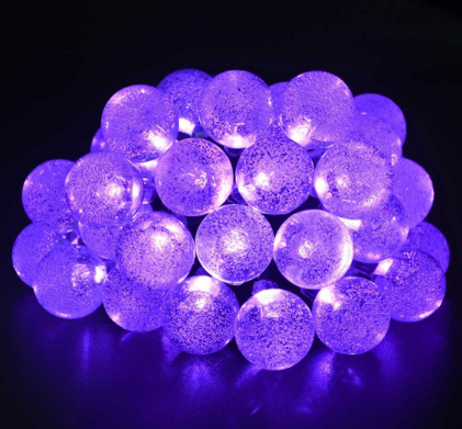 Guirlande Solaire LED Violette<br> 30 Boule à Bulle