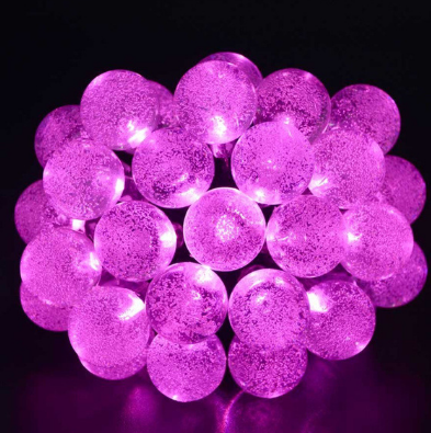 Guirlande Solaire LED Rose<br> 30 Boule à Bulle