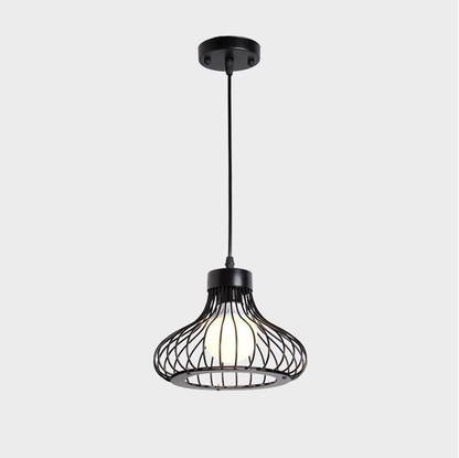 Industrial Retro Cage Ceiling Pendant Light. Vintage Hanging Lighting Fixture for Kitchen. Dining. and Loft Spaces