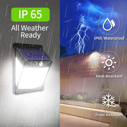 Solar-Powered Motion Sensor Lights for Outdoor Security – Cool White LED with 3 Modes. IP65 Waterproof