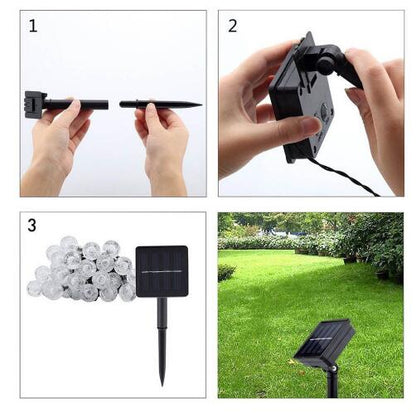 Guirlande Solaire LED Rose<br> 30 Boule à Bulle
