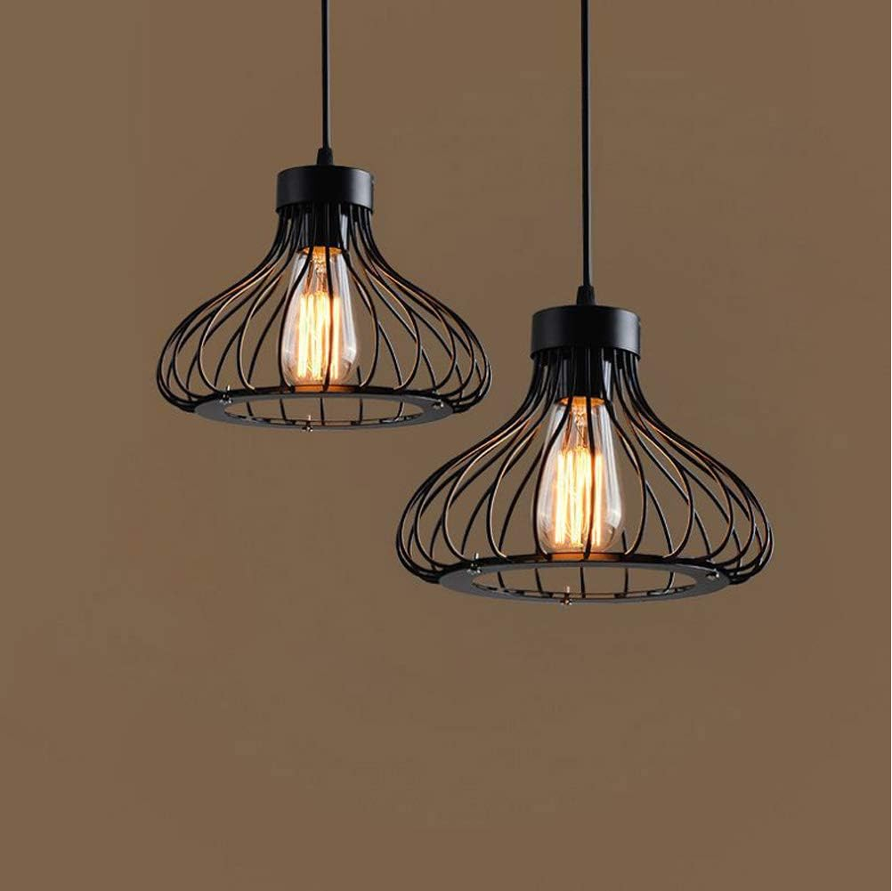 Industrial Retro Cage Ceiling Pendant Light. Vintage Hanging Lighting Fixture for Kitchen. Dining. and Loft Spaces