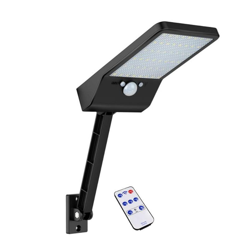 Lampadaire Solaire Noir/Blanc avec Télécomande
