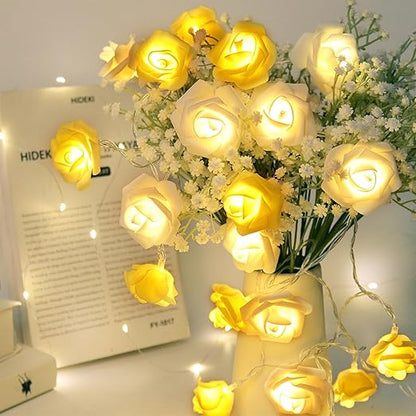 Romantic Pink Rose Fairy Lights – 20 LED Battery