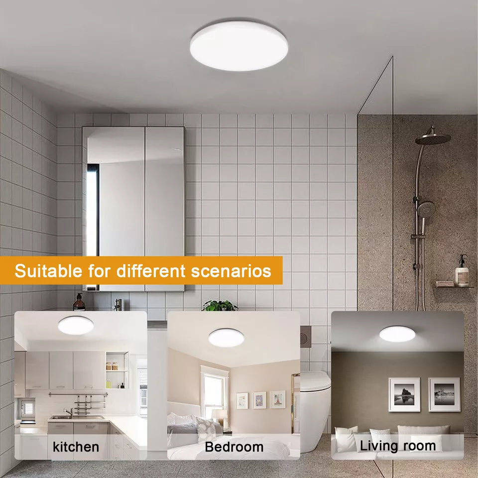 Modern Round LED Ceiling Light – 12W/18W. Waterproof. 6500K