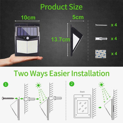 Solar-Powered Motion Sensor Lights for Outdoor Security – Cool White LED with 3 Modes. IP65 Waterproof