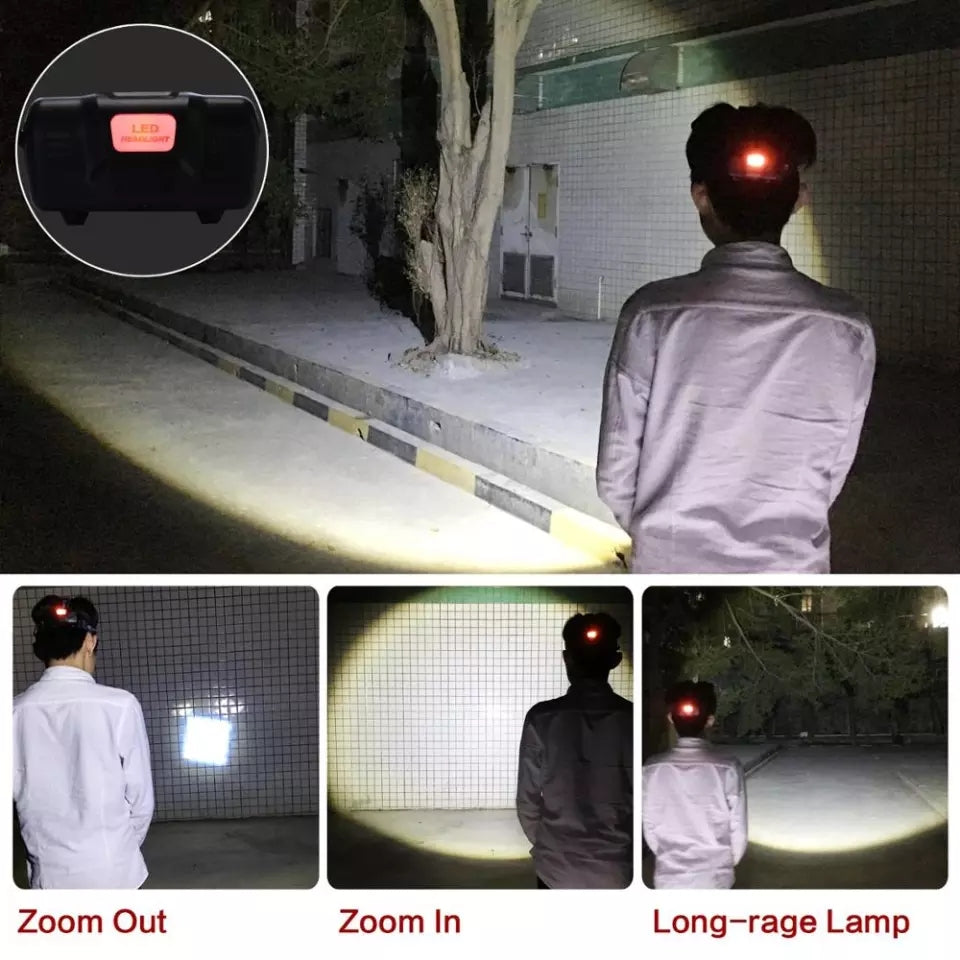 Five Headlights Strong Headlamp Light. Super Bright Rechargeable Long Shot Super Bright Head-Mounted LED Miners Lamp Flashlight