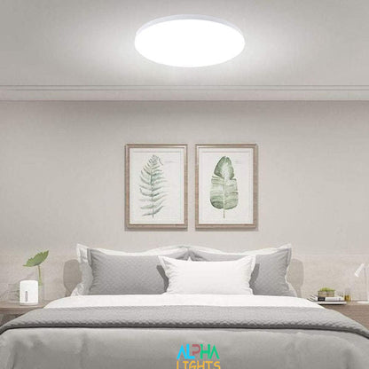 24W LED Bathroom Ceiling Light - IP65 Waterproof Flush Mount. 6000K Cool White