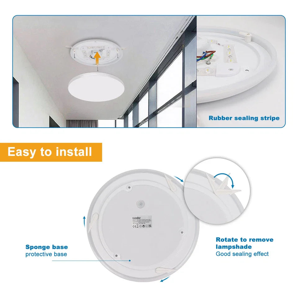 Modern Round LED Ceiling Light – 12W/18W. Waterproof. 6500K