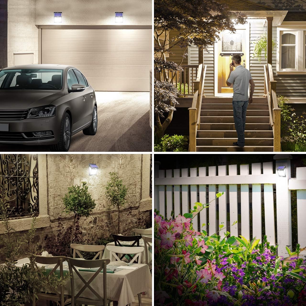 Solar-Powered Motion Sensor Lights for Outdoor Security – Cool White LED with 3 Modes. IP65 Waterproof
