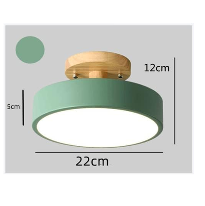 12W 8.6 Inch Green LED Ceiling Light. 3 Adjustable Color Temperatures (3000K/4000K/6000K). Modern Wood Flush Mount for Living Room. Bedroom. Kitchen. and Hallway
